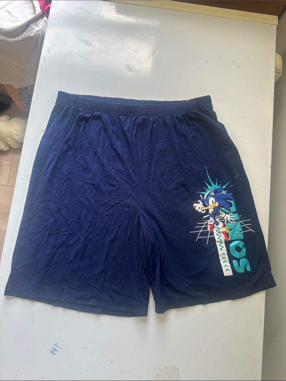 Navy Blue Sonic Graphic Kids' Shorts